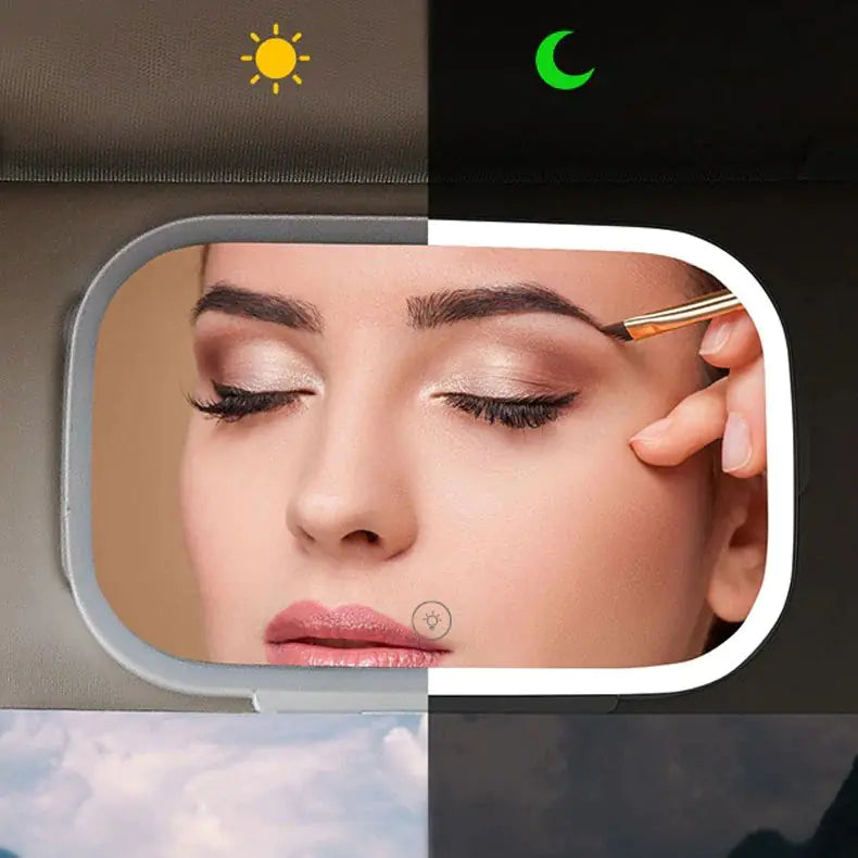 Sminkspegel Med LED-Ljus För Bilen