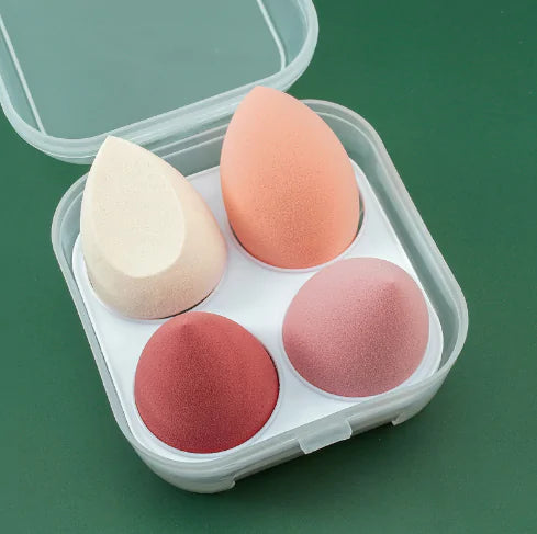 4 delar Makeup Sponge Puder Puff Torr Och Våt kombinerad